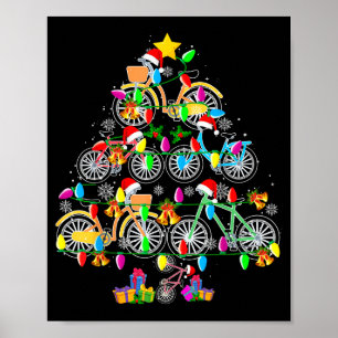Bicycle Christmas Tree Funny Santa Bicycle Lover B Poster