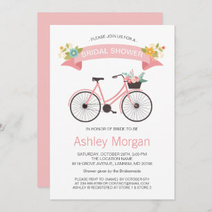 Bicycle Classy Chic Blush Pink Bridal Shower Invitation