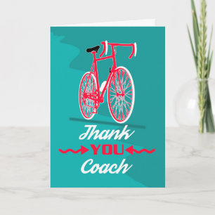 Bicycle Coach Thank You, Modern Design, Card