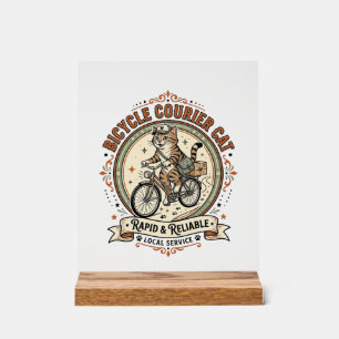 Bicycle Courier Cat Bicycle Courier Cat Vintage Ve Acrylic Sign