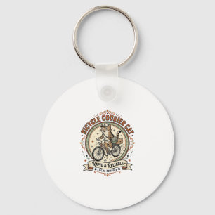 Bicycle Courier Cat Bicycle Courier Cat Vintage Ve Keychain