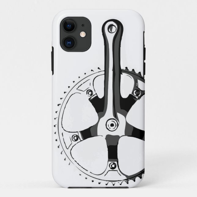 Bicycle Crankset - black on white Case-Mate iPhone Case (Back)