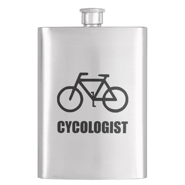 Bicycle Cycologist Hip Flask (Front)