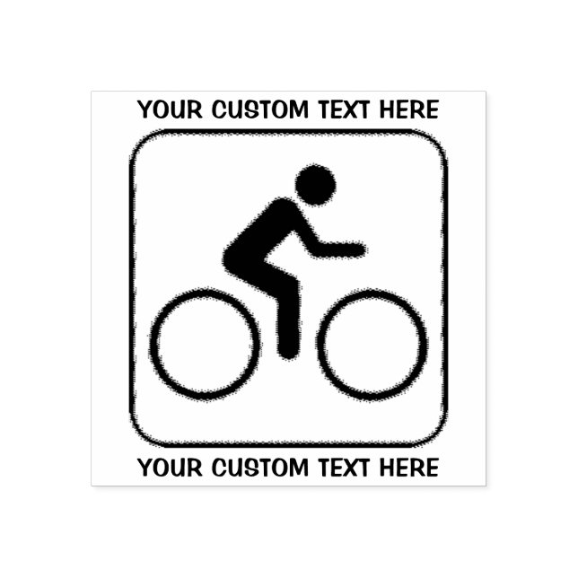 Bicycle Cylist Logo Icon Custom Rubber Stamp (Imprint)