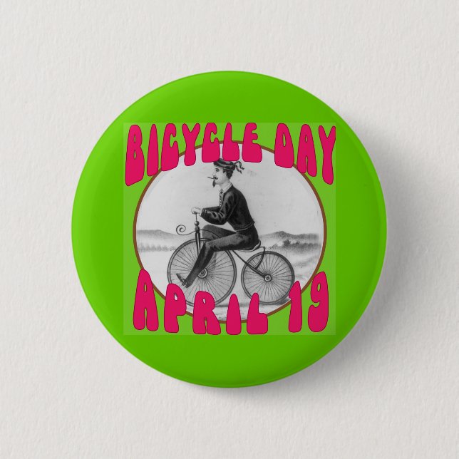 BICYCLE DAY April 19 2 Inch Round Button (Front)