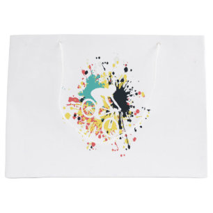 Bicycle Downhill Colour Splash Large Gift Bag