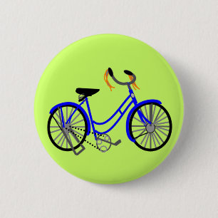 Bicycle Drawing, 1950's Style 2 Inch Round Button