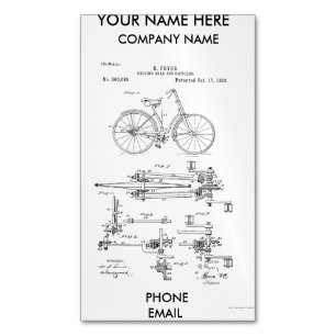 BiCYCLE DRIVING GEAR PATENT 1893 Magnetic Business Card