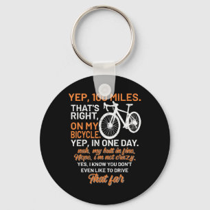 Bicycle Faq Yep 100 Miles Triathlon Downhill Cycle Keychain
