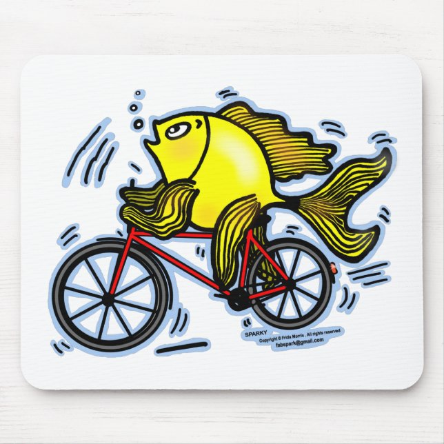 Bicycle Fish (Bike) Mouse Pad (Front)