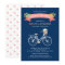 Bicycle Floral Navy Blue Girly Graduation Party