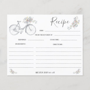 Bicycle Floral Recipe Card