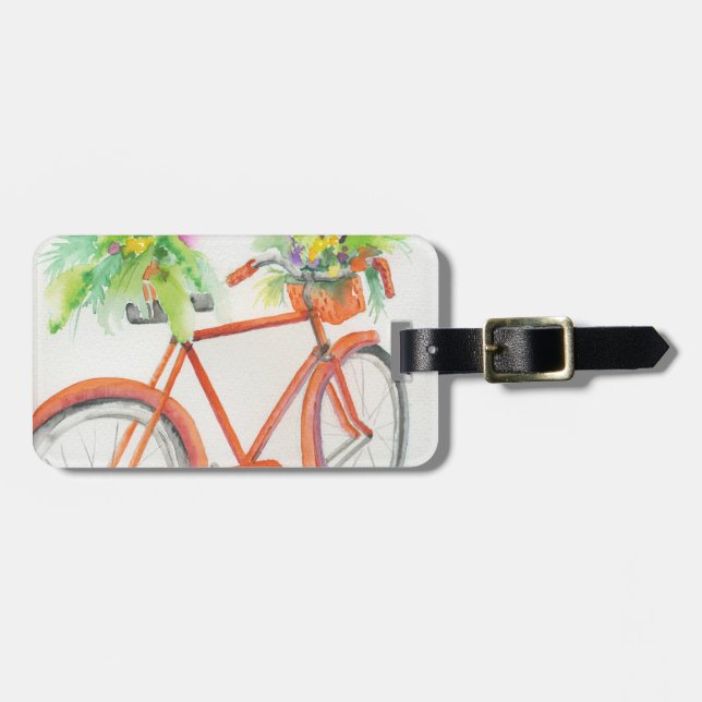 Bicycle Flower Box Luggage Tag (Front Horizontal)