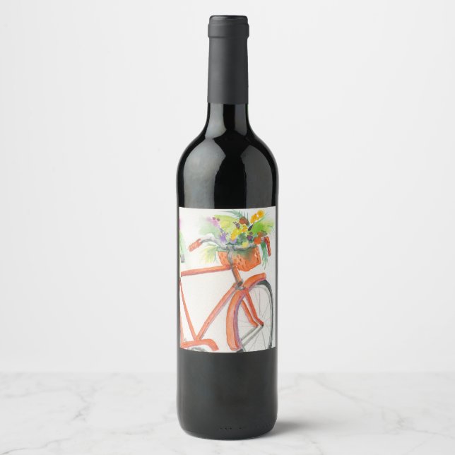 Bicycle Flower Box Wine Label (Front)