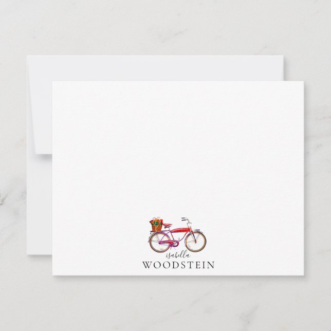 Bicycle Flowers Personalized  Card (Front)