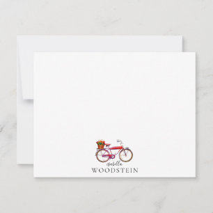 Bicycle Flowers Personalized  Card