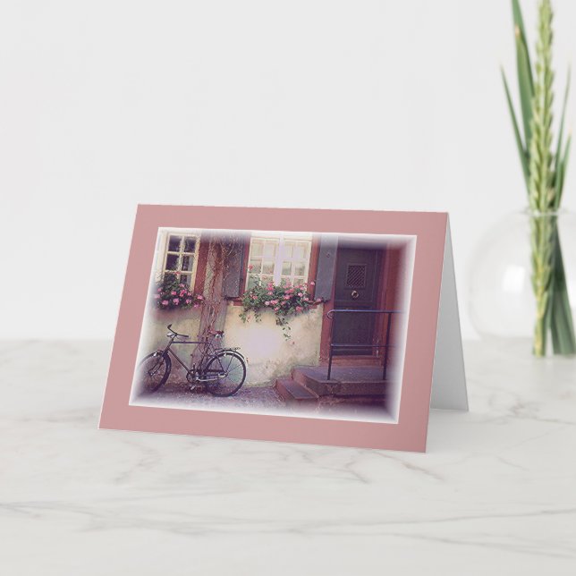 "Bicycle, Flowers &Window Box" /EUROPE Card (Front)
