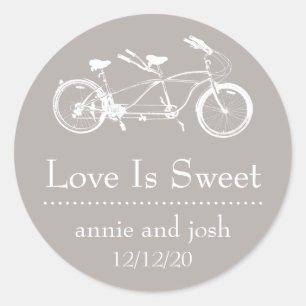 Bicycle For Two Love Is Sweet Labels (Sand)