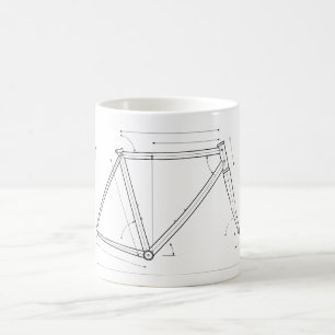 Bicycle Frame Geometry Diagram Coffee Mug