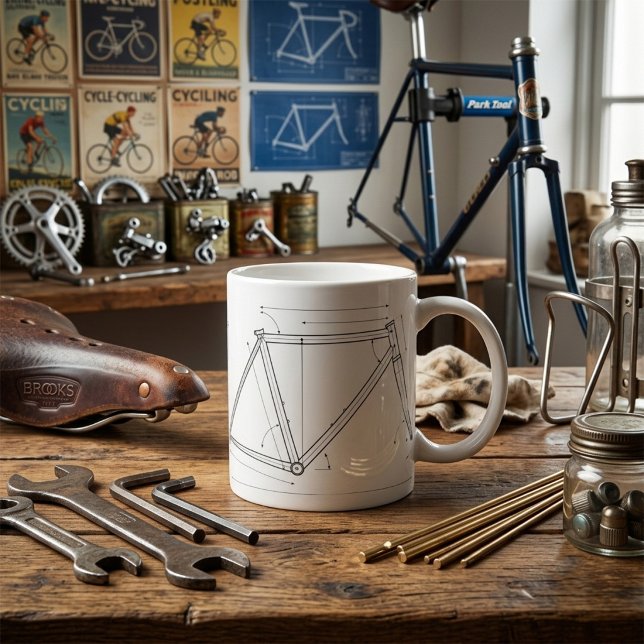 Bicycle Frame Geometry Diagram  Coffee Mug (Creator Uploaded)