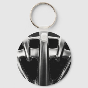 Bicycle Helmen On Black Background Keychain