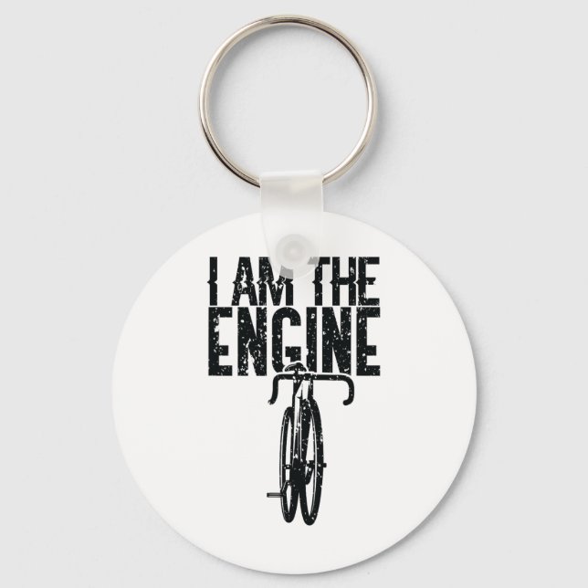 Bicycle I Am The Engine Mountain Biking For Cyclis Keychain (Front)