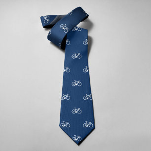 Bicycle Icons Blue Navy Tie