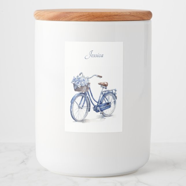 Bicycle in Delft Blue customizable Food Label (Front)
