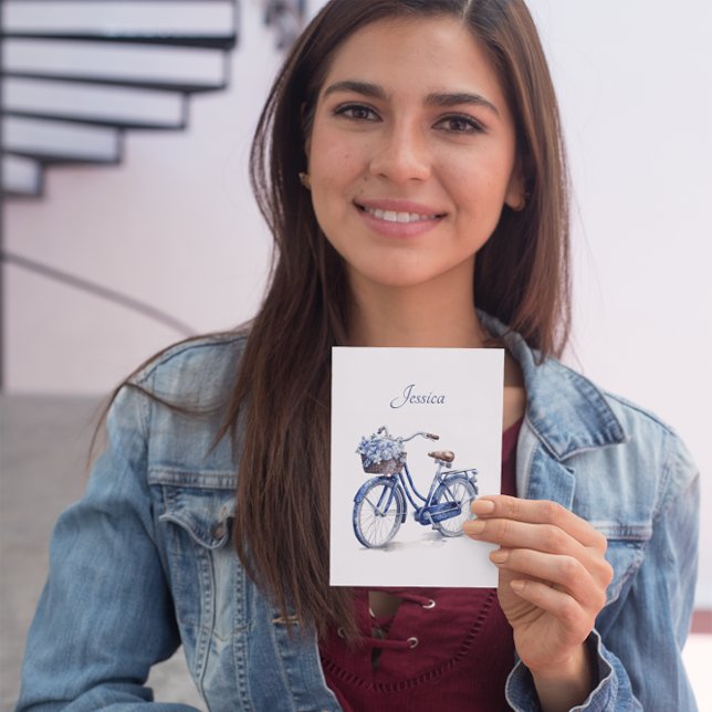 Bicycle in Delft Blue customizable Postcard (Creator Uploaded)