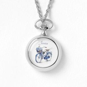 Bicycle in Delft Blue customizable Watch
