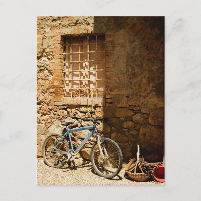 Bicycle in front of a wall, Monteriggioni, Siena Postcard (Front)