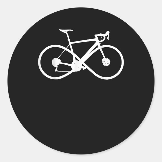 Bicycle Infinity Road Bike Racing Cycling Cyclist Classic Round Sticker (Front)