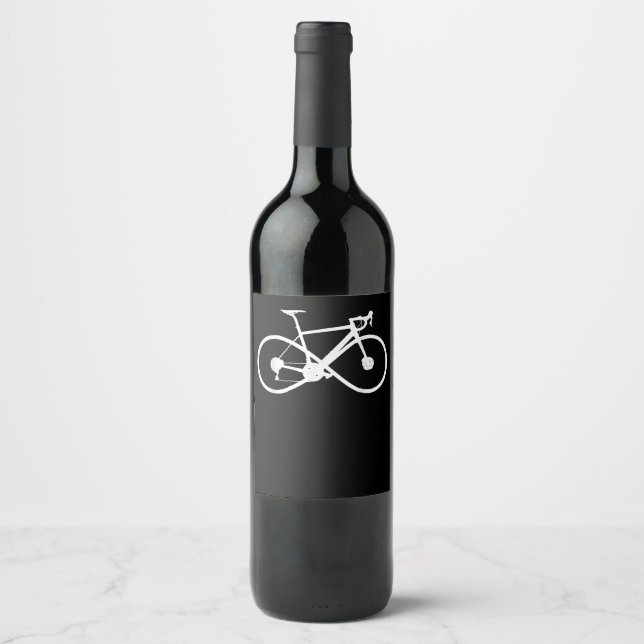 Bicycle Infinity Road Bike Racing Cycling Cyclist Wine Label (Front)