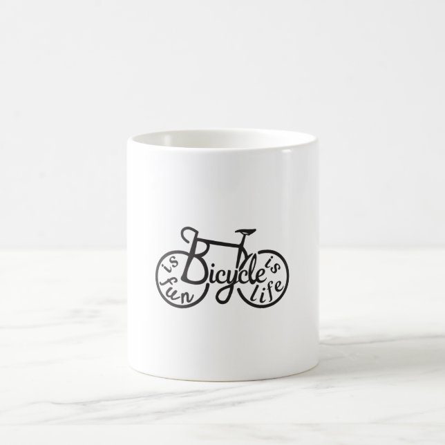 Bicycle is fun, Bicycle is life Coffee Mug (Center)