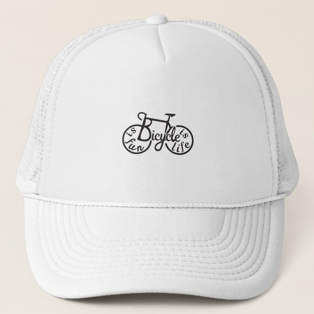 Bicycle is fun, Bicycle is life Trucker Hat (Front)