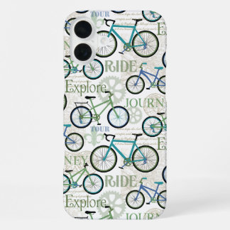 Bicycle Journey Blue iPhone 16 Plus Case