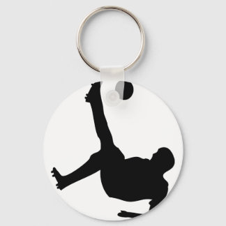 bicycle kick soccer player keychain