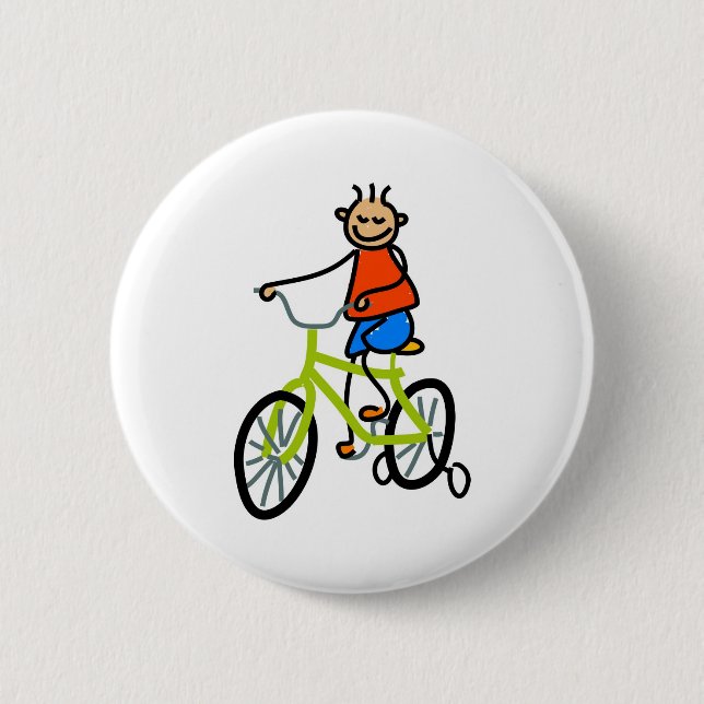 Bicycle Kid 2 Inch Round Button (Front)
