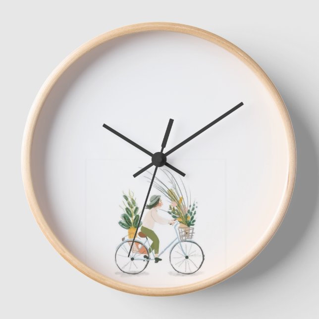 Bicycle Lady O’clock  Clock (Front)