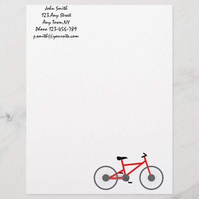 Bicycle Letterhead Template (Front)