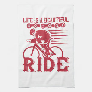 Bicycle - Life is a beautiful ride Kitchen Towel