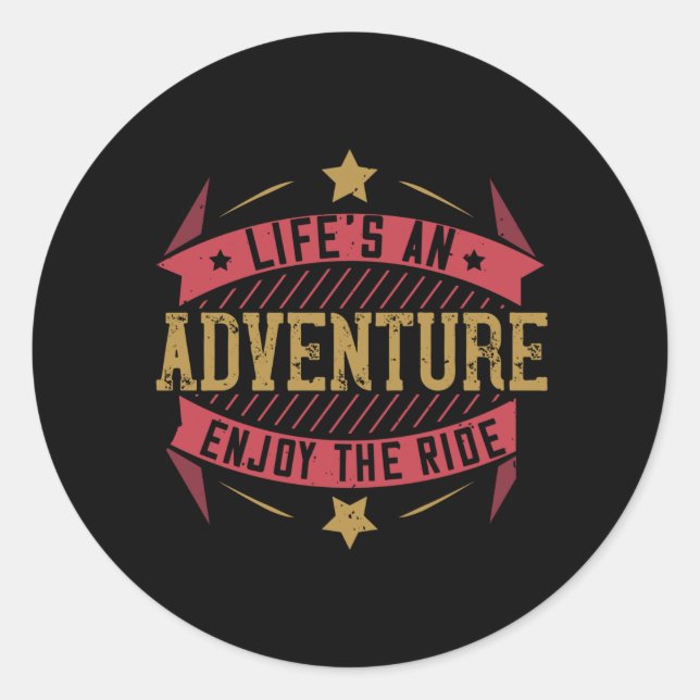 Bicycle - Life's an adventure Classic Round Sticker (Front)