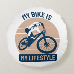 Bicycle Lover - My Bike Is My Lifestyle Round Pillow