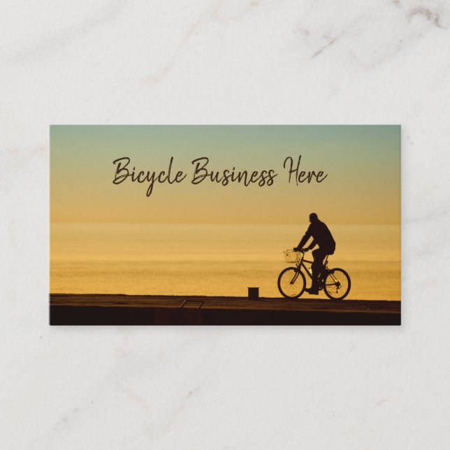 Bicycle Man Riding Bike in Summer Business Card (Front)