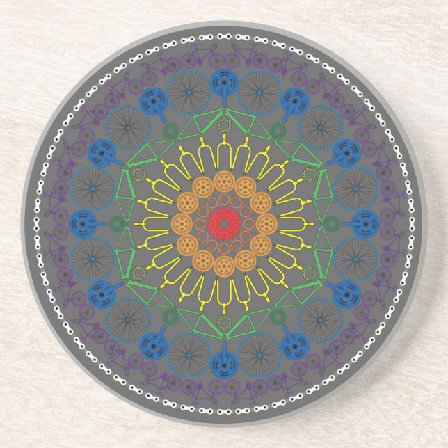 Bicycle Mandala Coaster (Front)