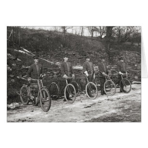 Bicycle & Motorcycle Police, 1915. Vintage Photo
