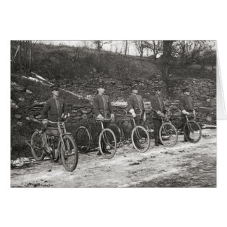 Bicycle & Motorcycle Police, 1915. Vintage Photo