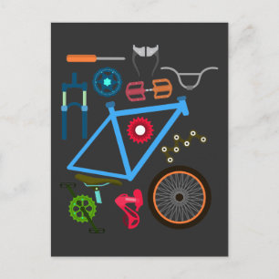 Bicycle Mountain Bike uphill Shift MTB Rider Postcard