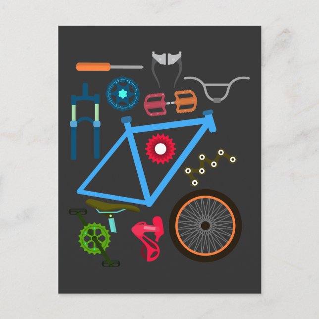 Bicycle Mountain Bike uphill Shift MTB Rider Postcard (Front)
