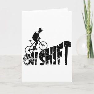 Bicycle Mtb Biking Cycling Biker On Mountain Bike Card